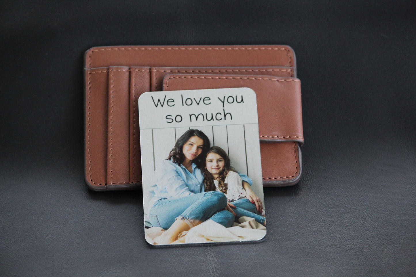 Personalized Handwritten Wallet Metal Card, Anniversary, Wedding Gift, Color Photo Wallet Insert, Grandfather, Papa, Christmas Gift