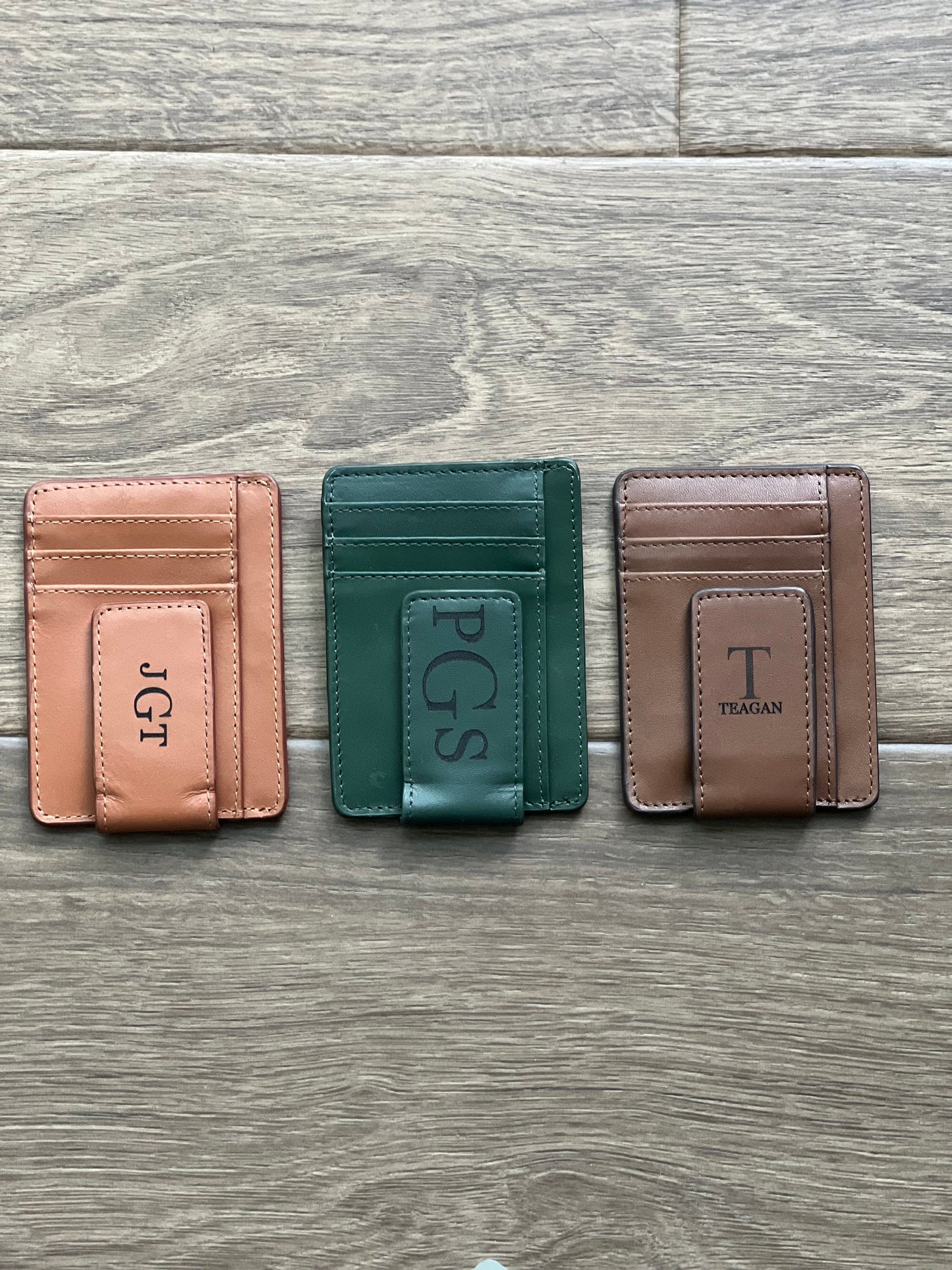 Personalized Leather Magnetic Money Clip, Slim Wallet Men, Front Pocket Wallet, Monogrammed Money Clip - Birthday, Anniversary Gift