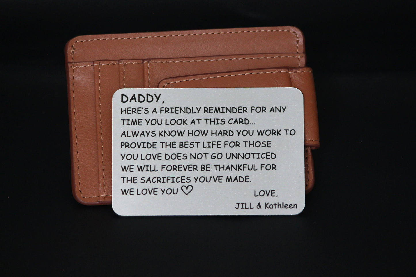 Personalized Handwritten Wallet Card, Deployment Gift, Christmas Card for Dad from Son or Daughter - Remind Dad How Much He Means to You