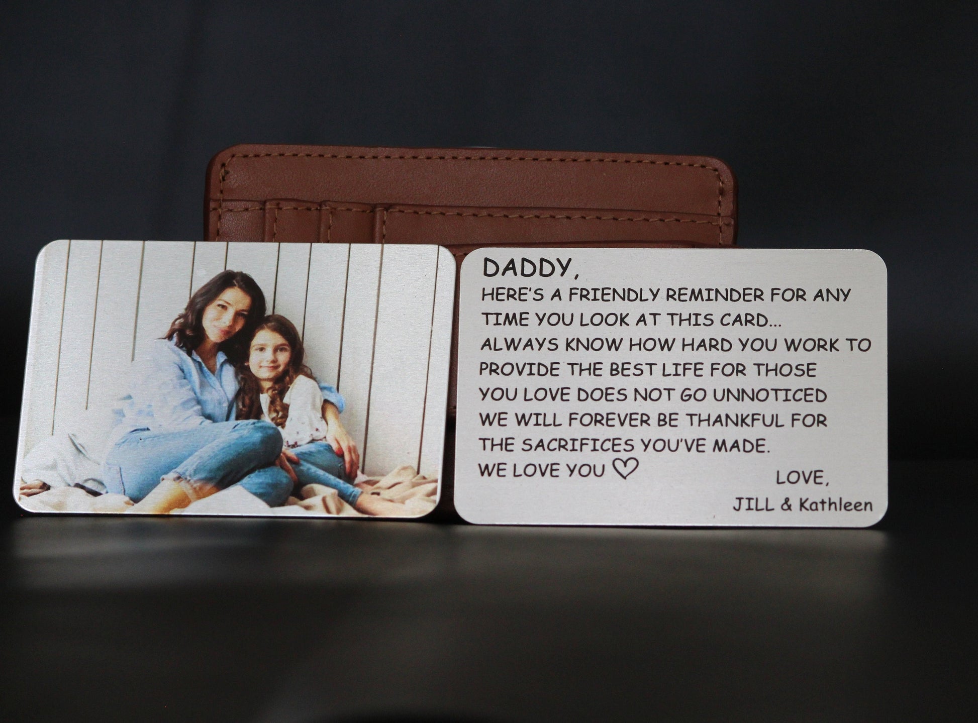 Personalized Handwritten Wallet Card, Deployment Gift, Christmas Card for Dad from Son or Daughter - Remind Dad How Much He Means to You