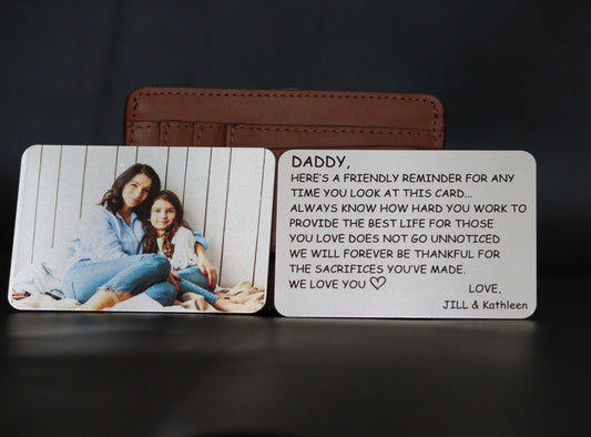 Personalized Handwritten Wallet Card, Deployment Gift, Christmas Card for Dad from Son or Daughter - Remind Dad How Much He Means to You