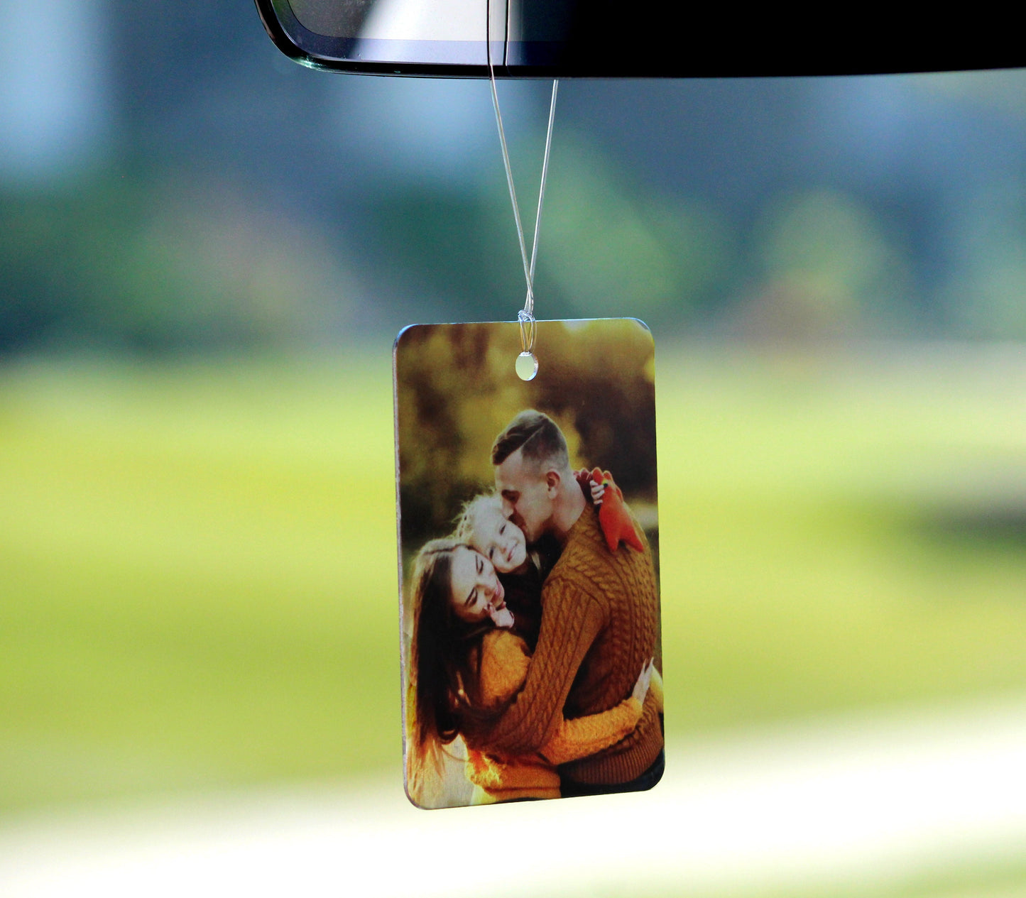 Custom Metal Car Ornaments, Hanging Car Photo Gift – Personalized with Your Message and Picture