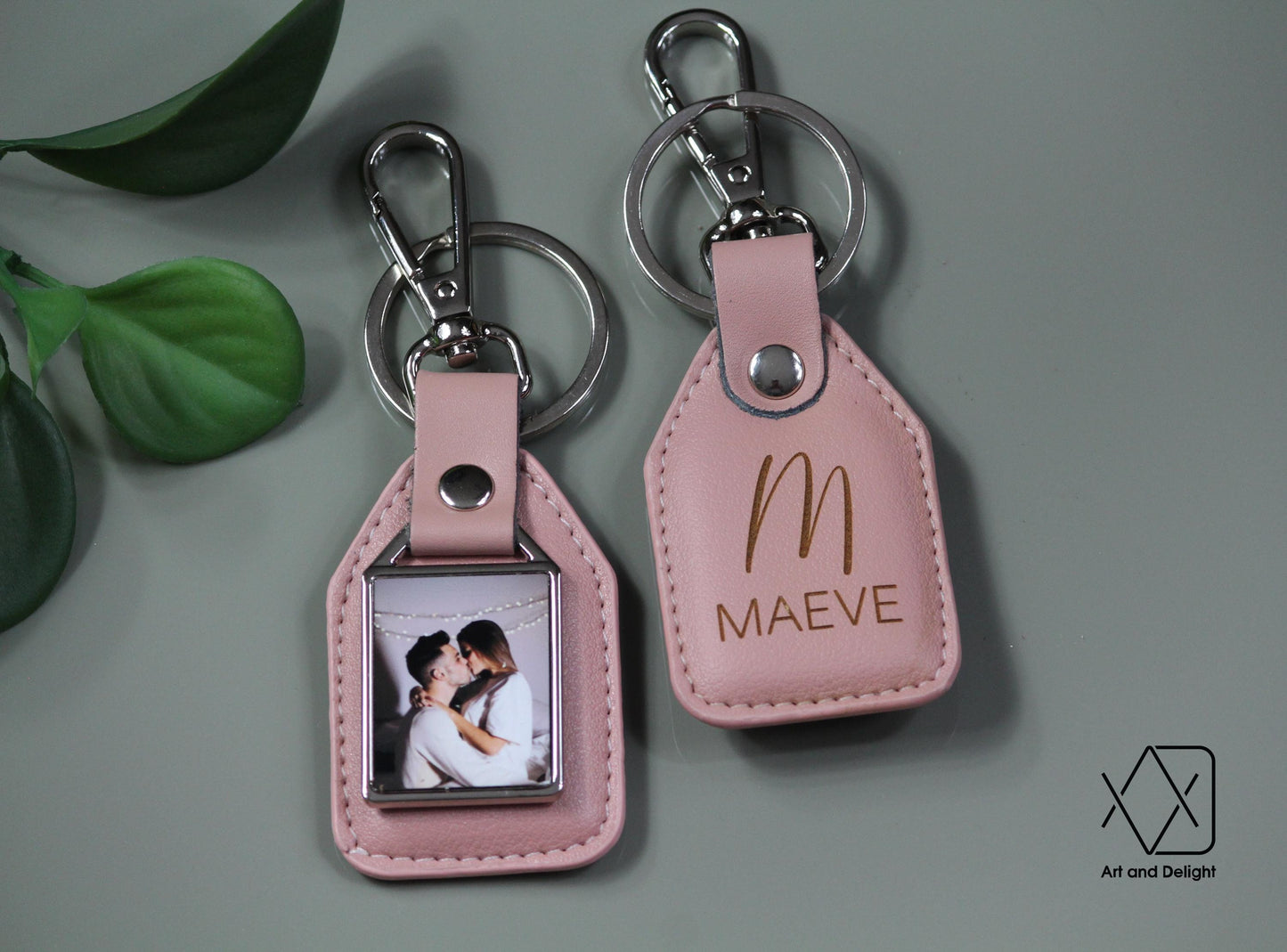 Personalized Leather Photo Keychain