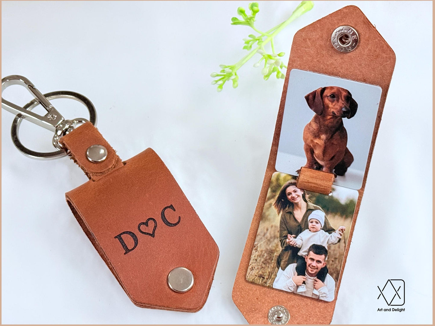 Man accessory Leather keychain with photo, unique photo gift ideas for men, 1st Dating Date, Drive Safe Keychains, Christmas