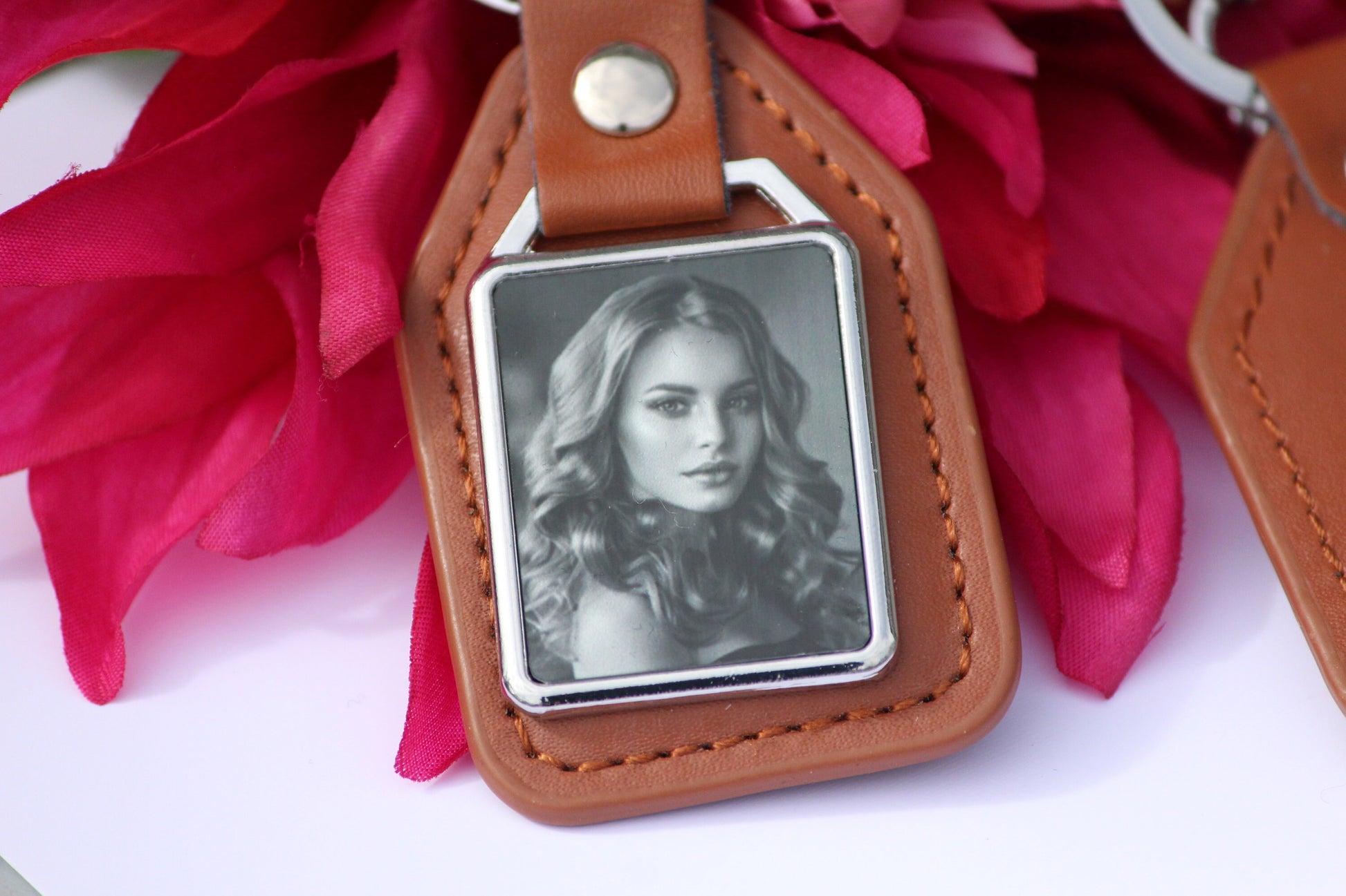 Father's Day Gift, Custom Leather Photo Keychain, Drive Safe Keychain, Gift for Dad, Grandpa Gift, Anniversary, Birthday Gifts