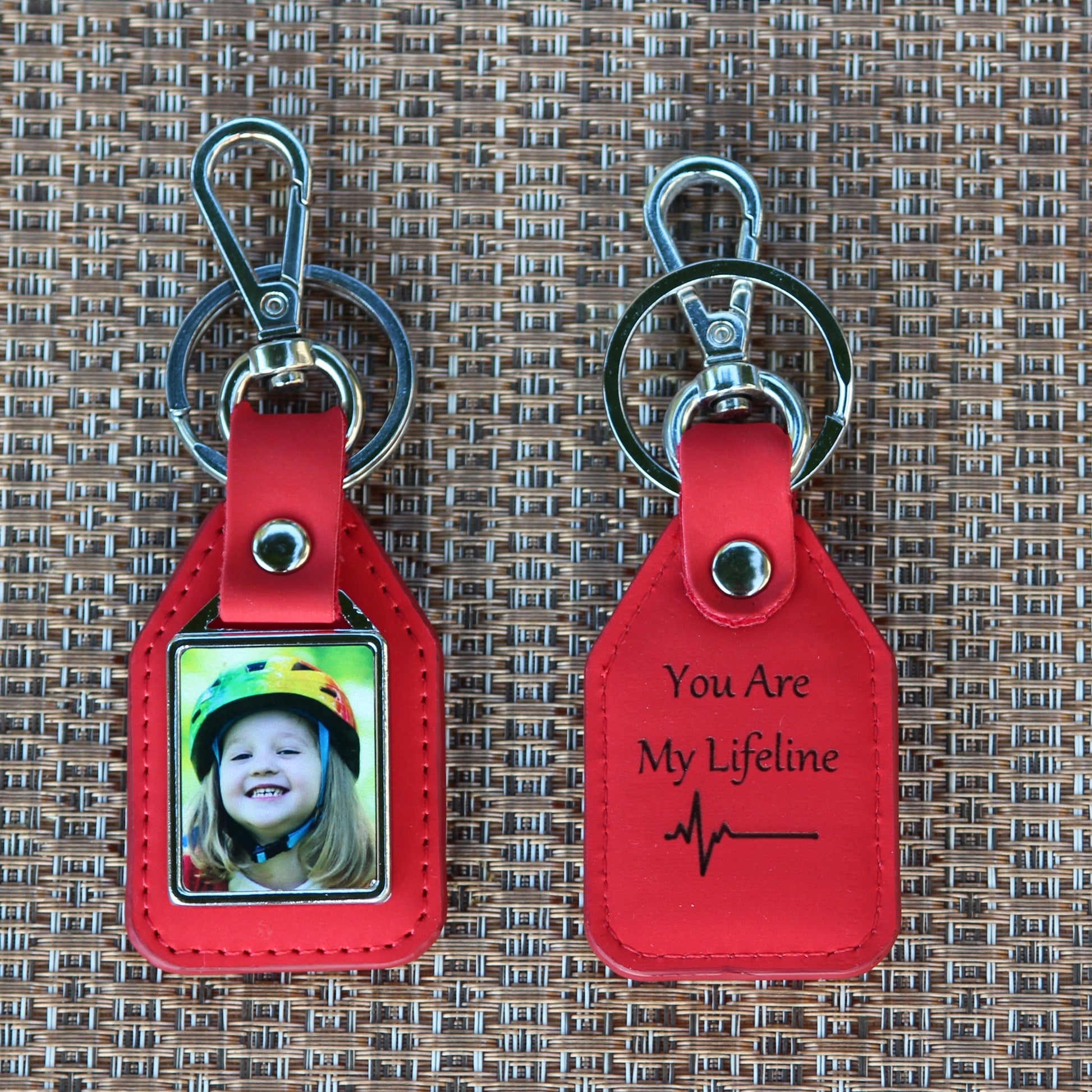 Personalized Keychain, Double Sided Photo Keychain, Drive Safe Key Holder - Birthday, Anniversary, Father's Day Gift