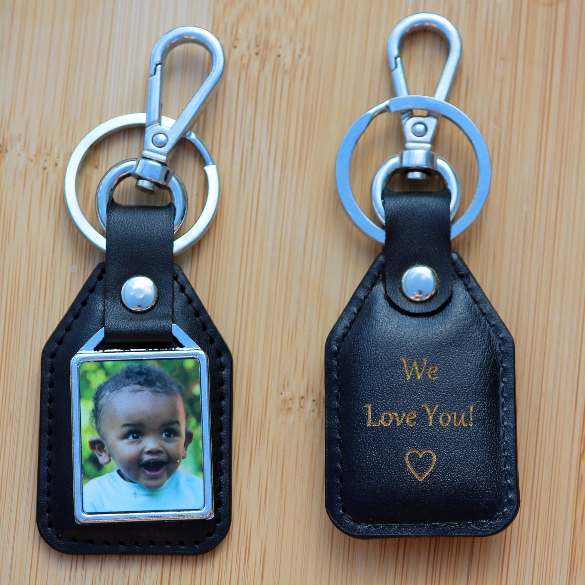Personalized Double Sided Photo, Drive Safe Keychain, First Time Dad Mom, Husband Wife Gift - Fathers Day, Mothers Day, Memorial Gift
