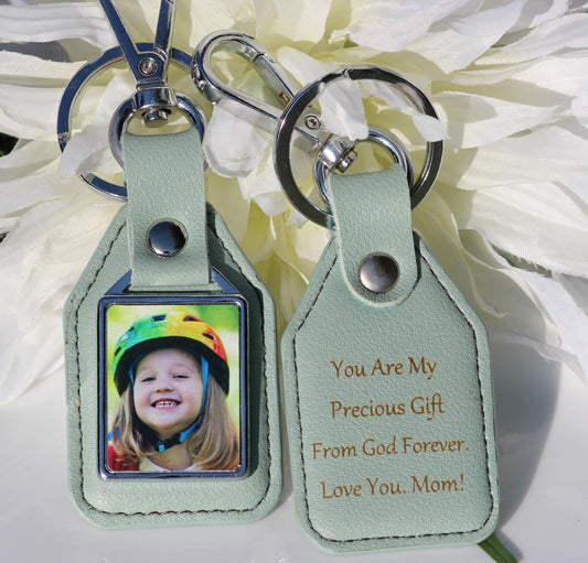 Photo Key Ring, Personalized Keychains, Handmade Gift, Drive Safe Key Holder Gift - Birthday, Wedding, Mothers Day, Fathers Day Gift