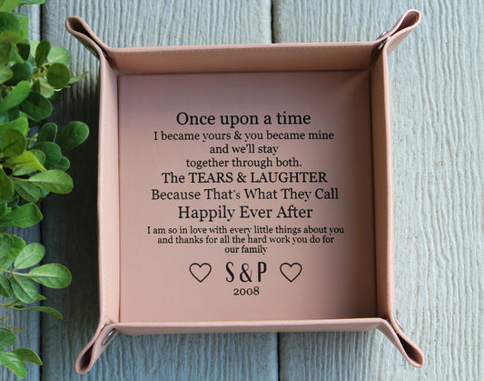 Personalized Leather Tray, Valet Tray, Customized Gift, Office Gift, Husband, Wife, Boyfriend, Girlfriend - Birthday - Anniversary Gift