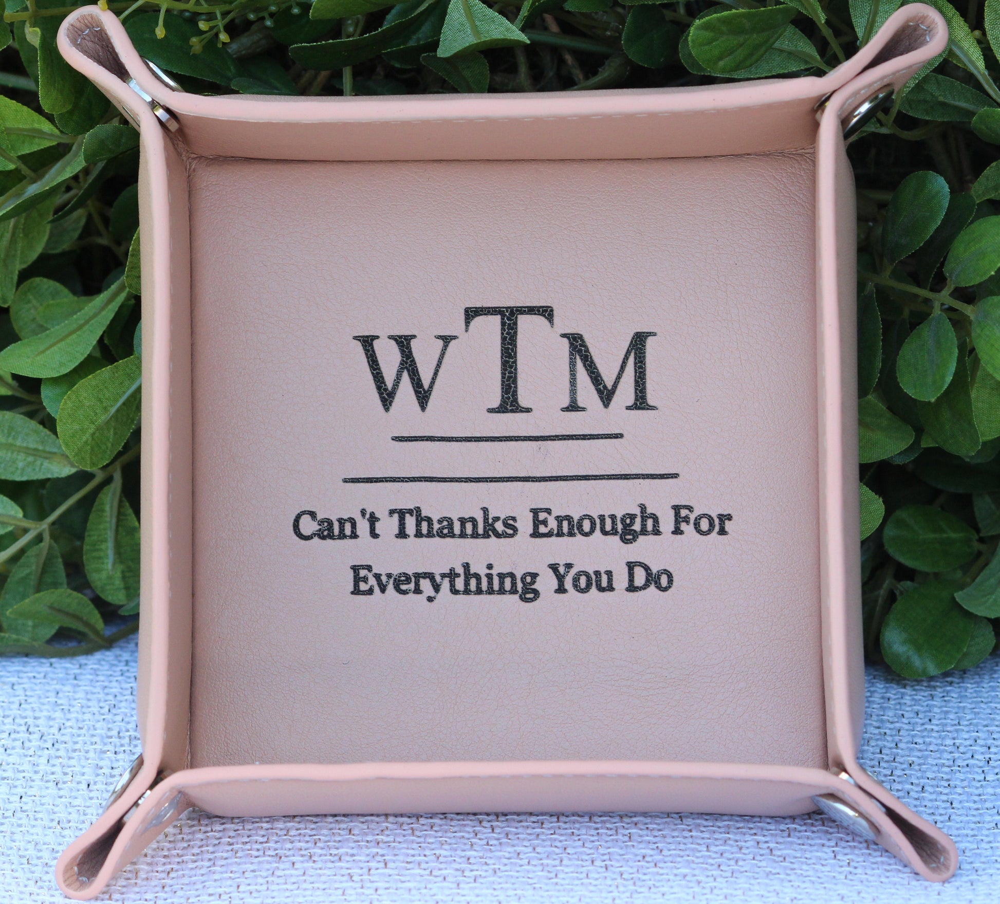 Personalized Leather Tray, Valet Tray, Customized Gift, Office Gift, Boyfriend Girlfriend Gift - Birthday - Anniversary - Wedding Gift