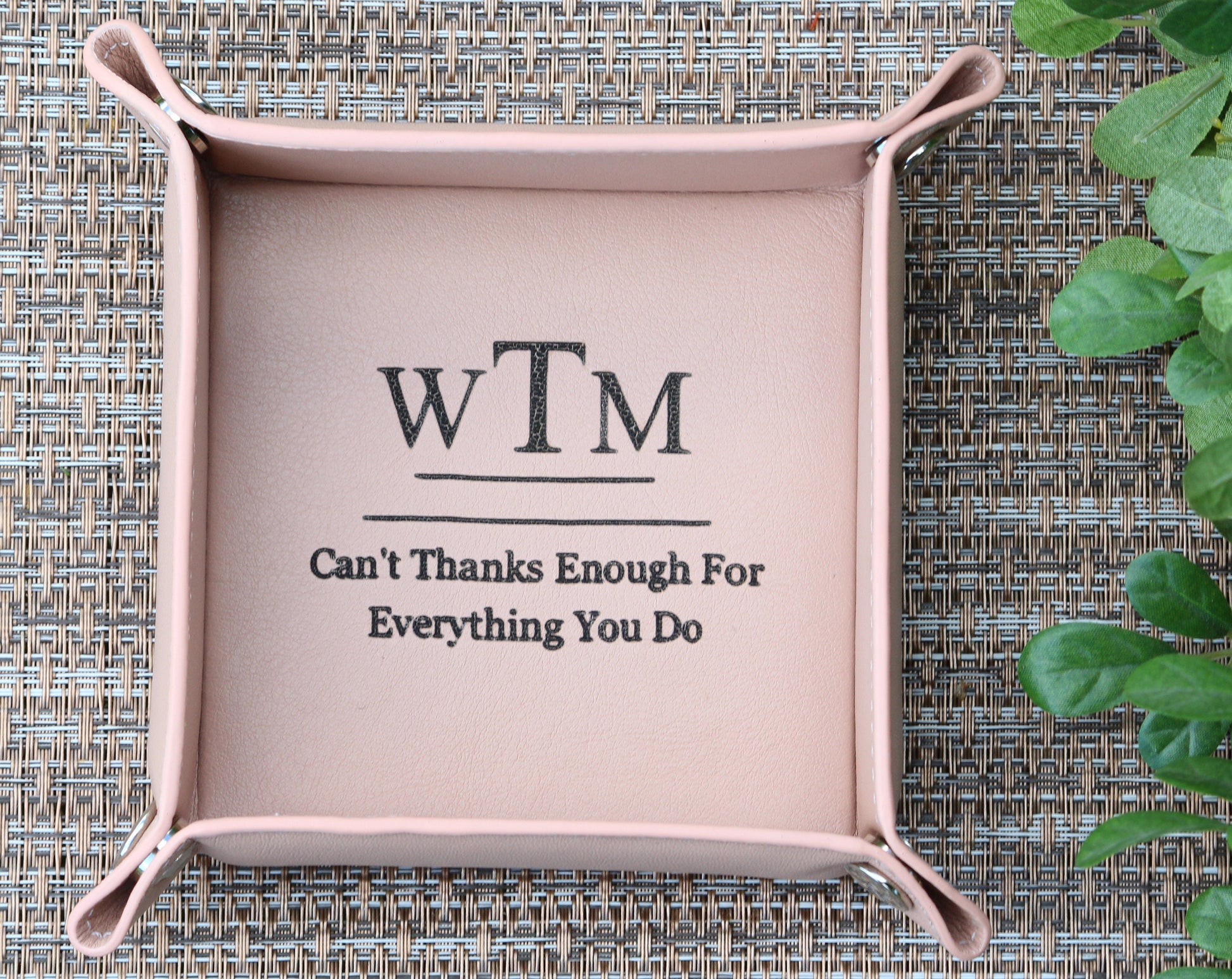 Personalized Leather Tray, Valet Tray, Customized Gift, Office Gift, Husband, Wife, Boyfriend, Girlfriend - Birthday - Anniversary Gift