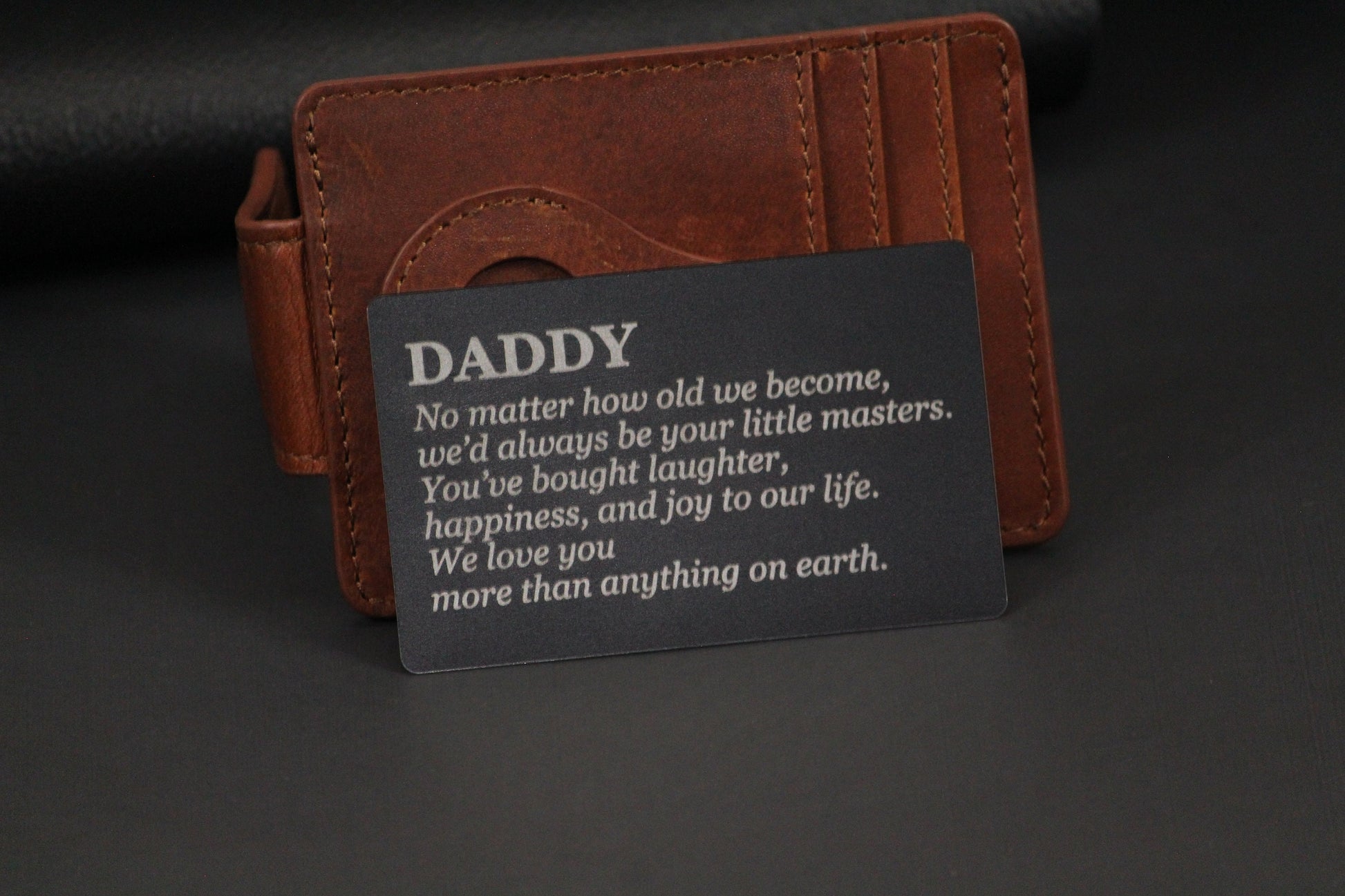 Father's Day Gift, Personalized Engraved Metal Wallet Card Insert, Gift For Daddy, Grandpa, Husband - Birthday, Anniversary, Wedding Gift