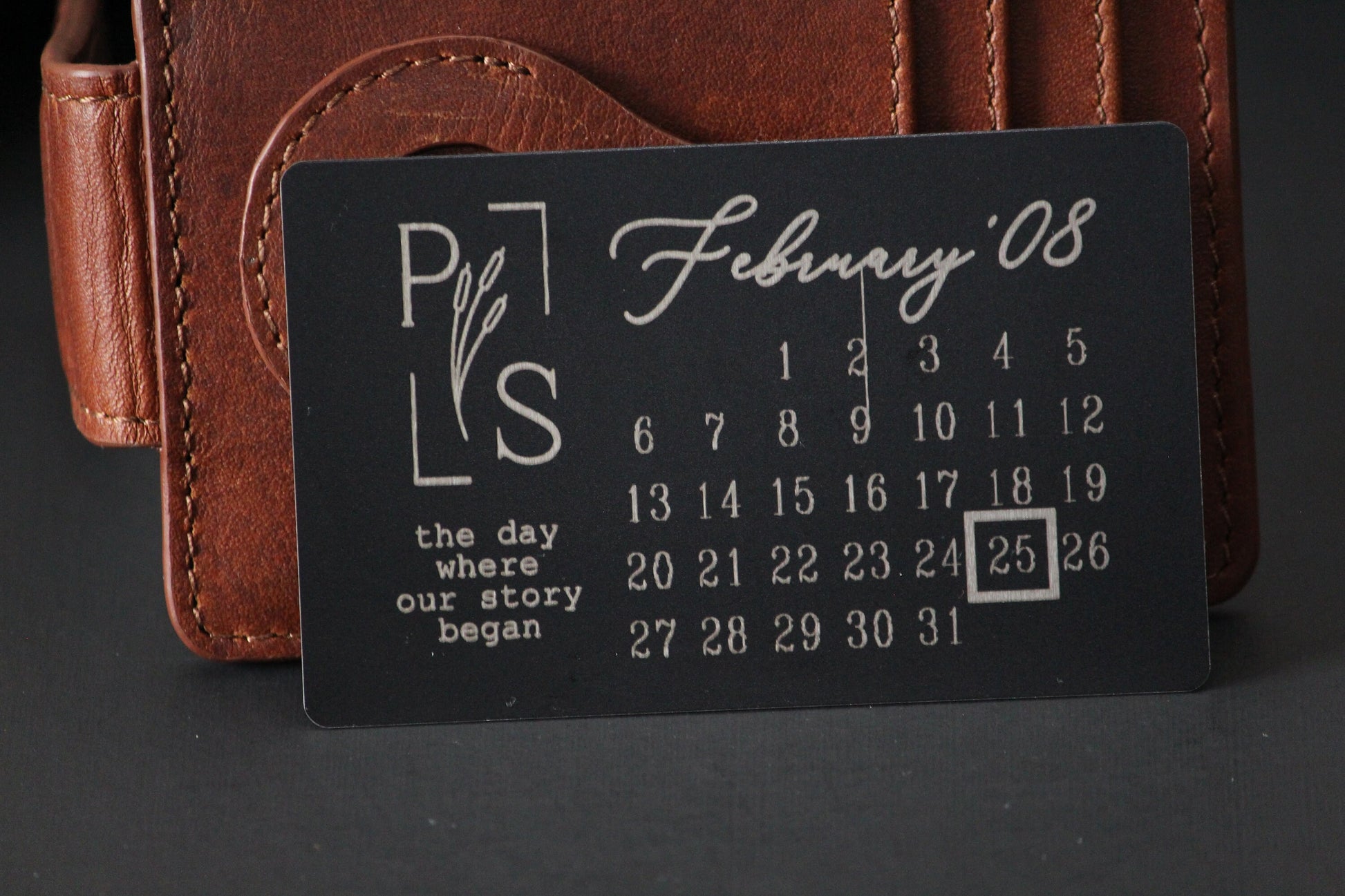 Personalized Calendar Gift, Anniversary Gift With Calendar Date, Custom 1st Time Father Date, Laser Engraved Wallet Insert, Father's Day