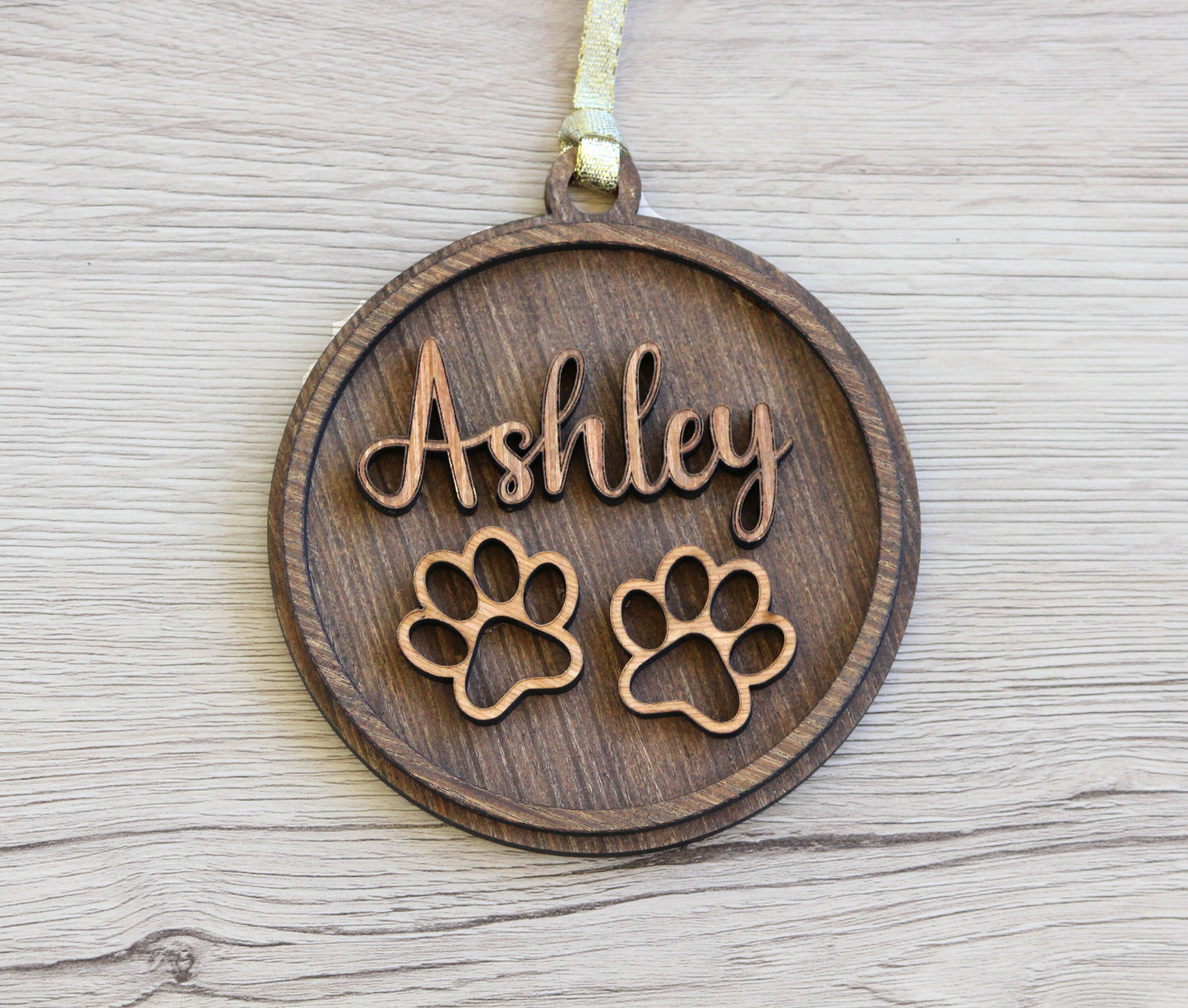 Personalized Wooden Ornament, Name Christmas Tree Ornament, Custom Wood Ornament