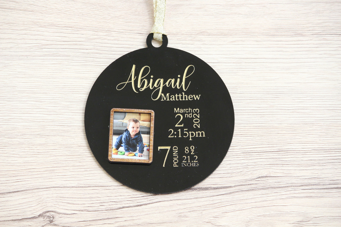 Personalized Christmas Photo Ornament - Kids First Christmas Ornament With Weight