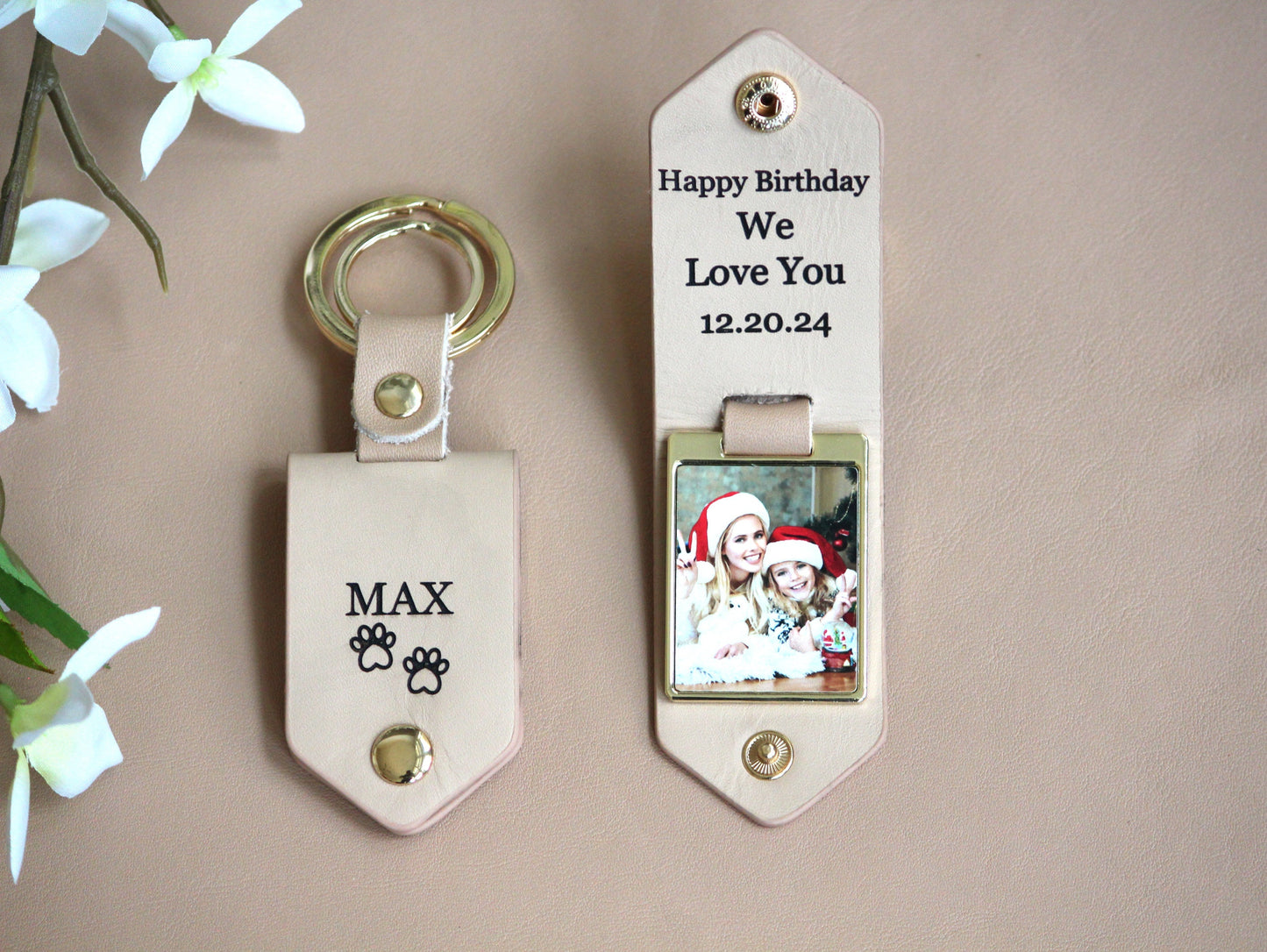 Personalized Photo Keychain Husband Boyfriend Engagement Anniversary Calendar, 1st Dating Date, Drive Safe Keychain, Christmas Gift for Men